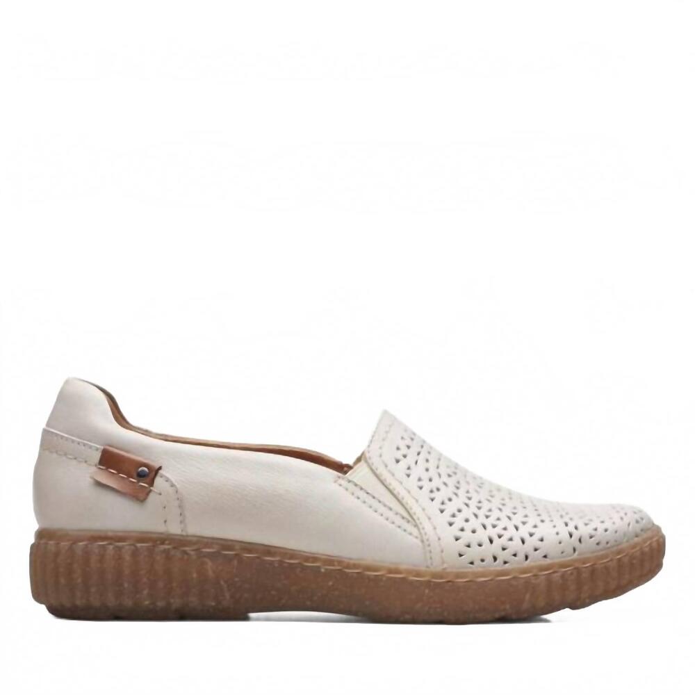 NEW CLARKS women's magnolia aster loafers in white leather